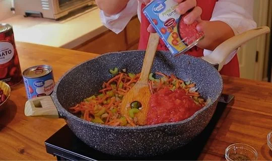 Add tomatoes and seasoning
