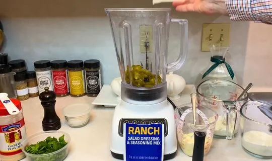 Blend the Jalapeños, Cilantro, and Buttermilk