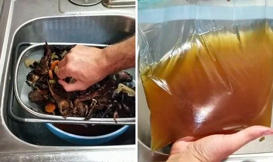Strain the Broth and Squeeze the Mushrooms