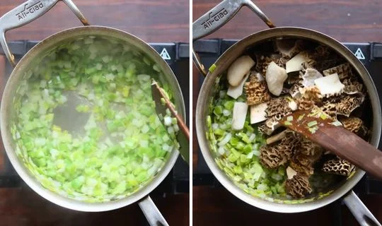 Add the Morels and Cook Slowly