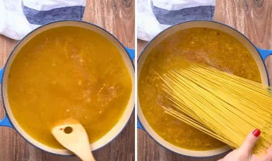 Build the Lemon Broth Sauce