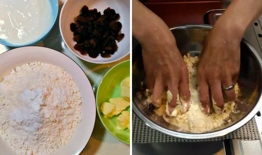 Combine Pancake Mix and Cold Butter