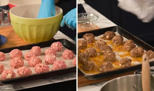 Roll and Bake the Meatballs