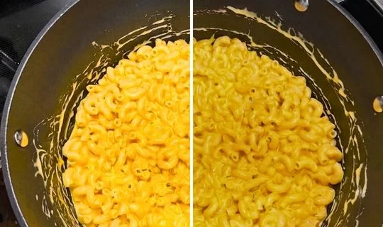 Combine Pasta and Cheese Sauce