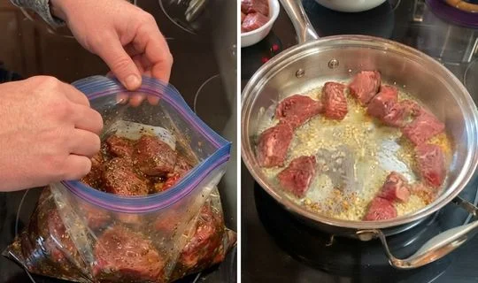 Marinate the Steak Tips