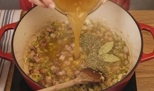Add Vegetables, Tomato, and Beans