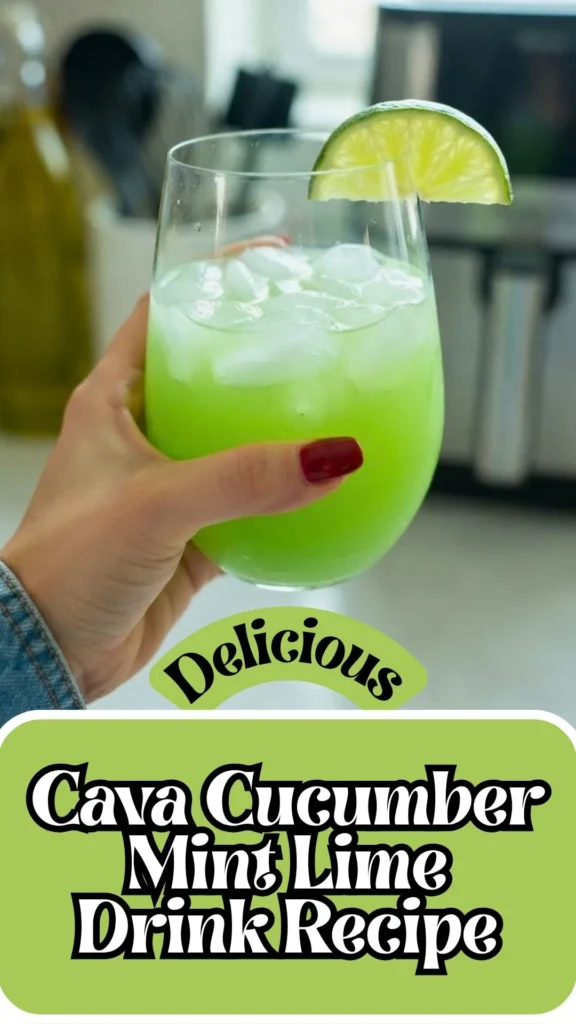 Enjoy this Cava Cucumber Mint Lime Drink